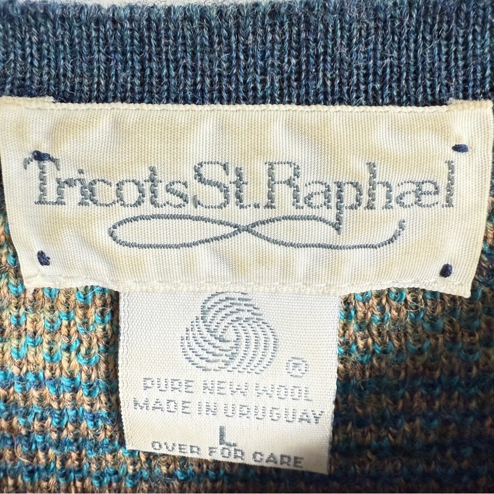 Tricots St‎ Raphael Vintage Wool Geometric Aztec Pattern Sweater Size Large - Picture 4 of 7